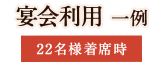 宴会利用 一例22名様着席時